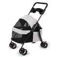 thumbnail image 3 of TidBay 4 Wheels Dog Cat Stroller, Outdoor Travel Pet Folding Stroller, Dog Cat Cage Stroller with Cup Holder, Breathable and Visible Mesh for Small Dog, 3 of 6
