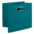 thumbnail image 6 of Regency Flip Flop 34 in. Square Folding Bookcase with Folding Fabric Bins- Grey/Teal, 6 of 6