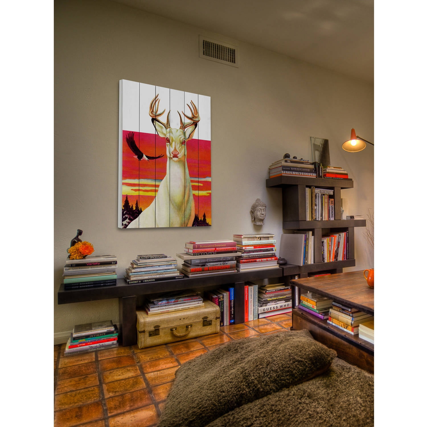 Marmont Hill "Albino Deer" Painting Print on White Wood