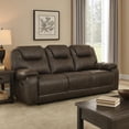 thumbnail image 6 of Lily 87 Inch Double Manual Recliner Sofa- Brown Microfiber- Solid Wood, 6 of 6