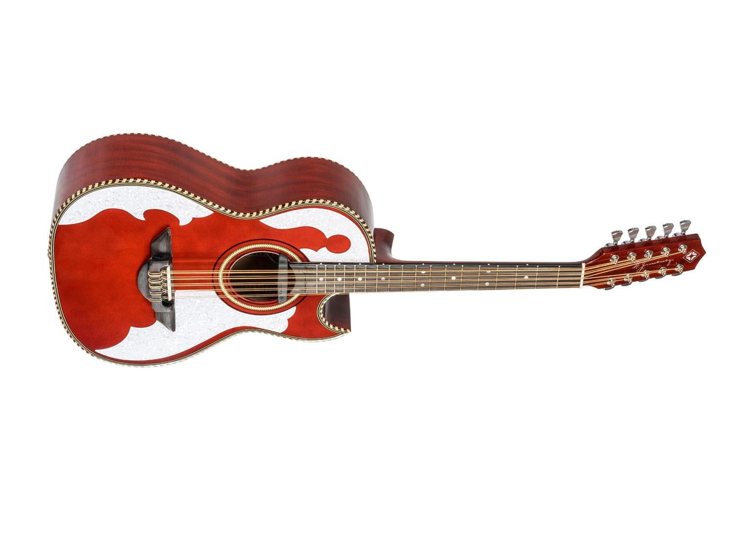 H. Jimenez LBQ4E El Patron Acoustic-Electric Bajo Quinto Transparent Red