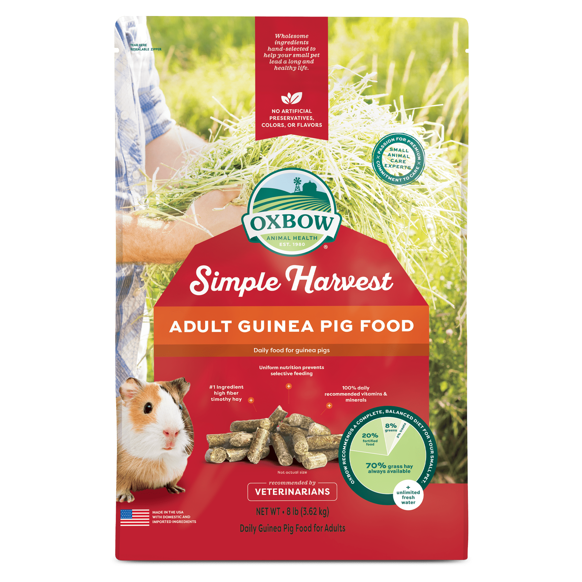 Oxbow Simple Harvest Adult Guinea Pig Food 8lb.