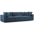thumbnail image 2 of Modway Commix Down Filled Overstuffed 3 Piece Sectional Sofa Set, Armless Chair/Two Corner Chairs, Azure, 2 of 2