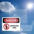thumbnail image 6 of Restricted Area OSHA Danger Rigid Plastic Sign 24 Inch x 18 Inch - 10 Pack, 6 of 8