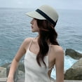 thumbnail image 4 of Naierhg Sun Hat Sun Wide Brim Windproof Anti UV Adjustable Bee Decoration Hand Weaving Sun Visor Hat Daily Accessory Khaki, 4 of 8