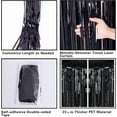 thumbnail image 4 of 2 Pack 3.2ft x 8.2ft Black Tinsel Foil Fringe Curtains, Metallic Foil Tinsel Photo Booth Backdrop Streamer for New Years Decorations Halloween Bachelorette Birthday Holiday Celebration Party Supplies, 4 of 10