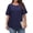 Navy, variant on WellSize Plus Size Tops for Women Eyelet Crew Neck Tunic Blouses Casual Summer Ruffled Short Sleeve Shirts