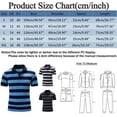 thumbnail image 3 of outfmvch polo shirts for men spring summer loose plus size button collar shirt striped print lapel short sleeve womens tops blue, 3 of 9