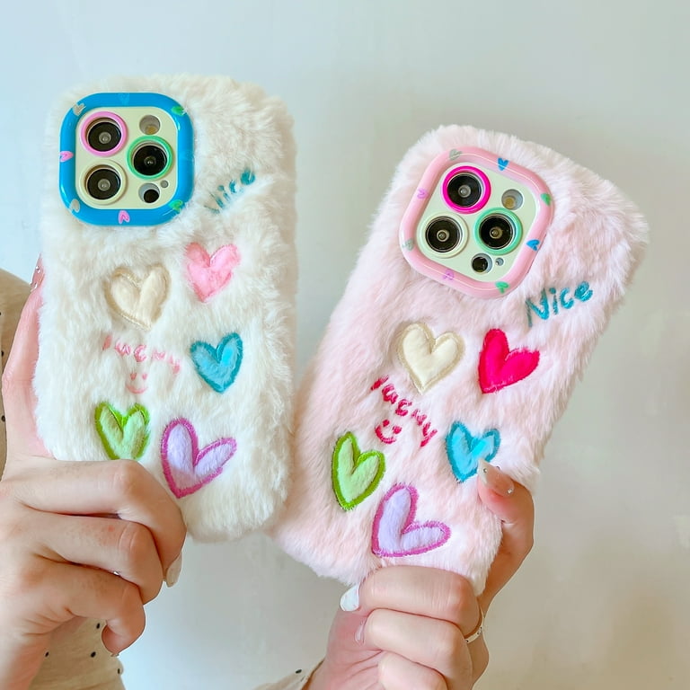 Fuzzy Fluffy Case Compatible for iPhone 11 with Lens Kickstand