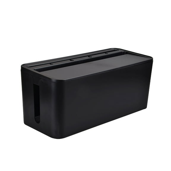 Spatiy Cable Management Box Cable Organizer Box Cord Hider Resusable Electronics Accessories Holder with Stand for Computer Wire Household Supplies Black