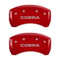 thumbnail image 4 of MGP 4 Caliper Covers Engraved Front & Rear Cobra Red finish silver ch Fits select: 2005-2009 FORD MUSTANG, 4 of 6
