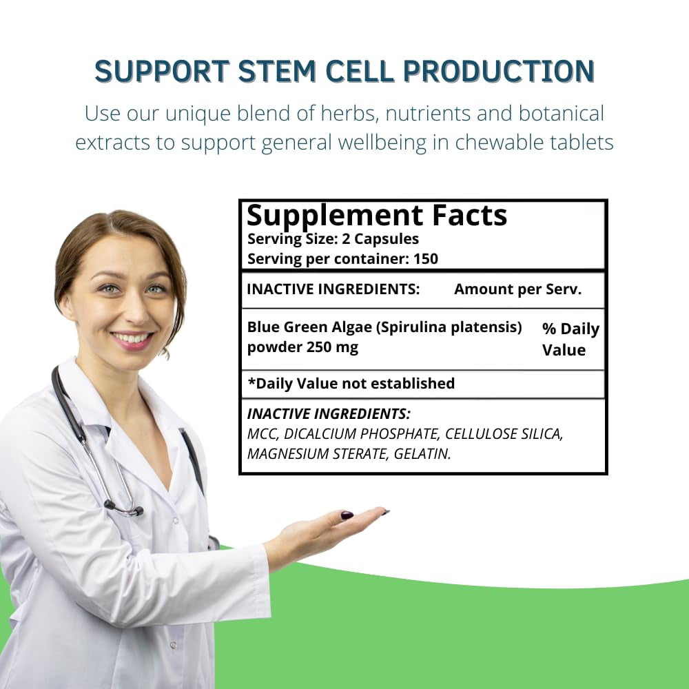 Bioxtron AFA Stem Cell Supplement 300 Capsules - Stem Cells Renewal - Joint & Muscle Discomfort - Immune System Support - Natural Formula
