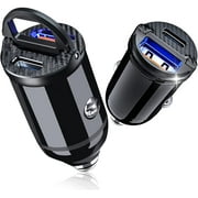 Electop USB C Car Charger(2 Pack), Super Mini 30W PD & 30W QC3.0 Fast Car Charger Adapter 4.8A Dual Port Cigarette