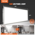thumbnail image 2 of VEVOR 2 Pack 2x4FT LED Flat Panel Light, 6000LM 50W, Surface Mount LED Drop Ceiling Light Fixture with Adjustable Color Temperature 3500K/4000K/5000K, for Home Office Classroom, Tested to UL Standards, 2 of 9