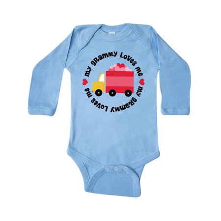 

Inktastic Grammy Loves Me grandchild Gift Baby Boy or Baby Girl Long Sleeve Bodysuit