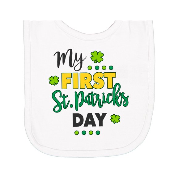 Inktastic My First St Patrick's Day with Shamrocks Newborn Bib