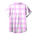 thumbnail image 4 of WREESH Women's 2025 Summer Button Down Shirts Casual Short Sleeve Plaid Printed Blouses for a Classic Style Purple, 4 of 5