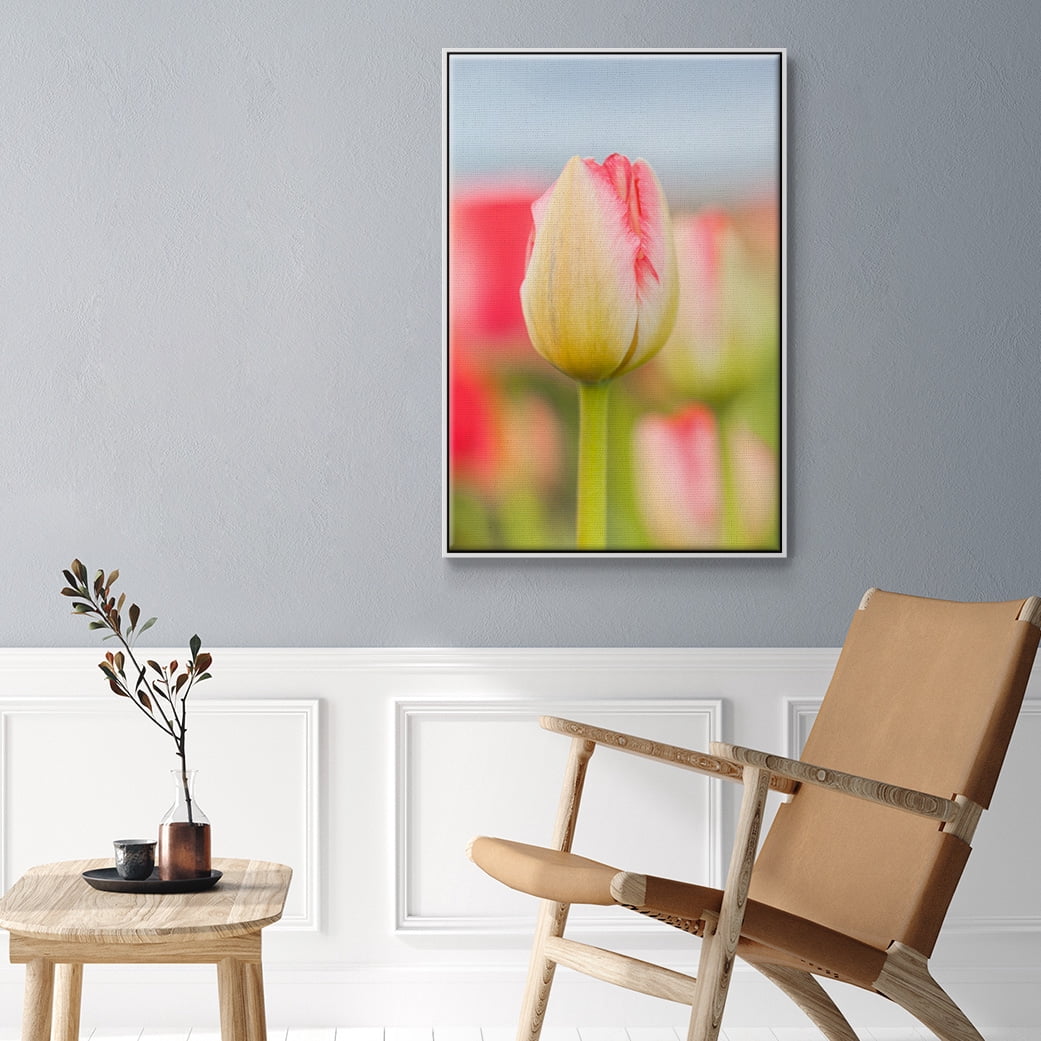 Twotone Tulip Framed Premium Gallery Wrapped Canvas - Ready to Hang