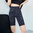 thumbnail image 3 of Women Leopard Print Biker Shorts, High Waist Tummy Control Butt Lift Workout Shorts, 3 of 9