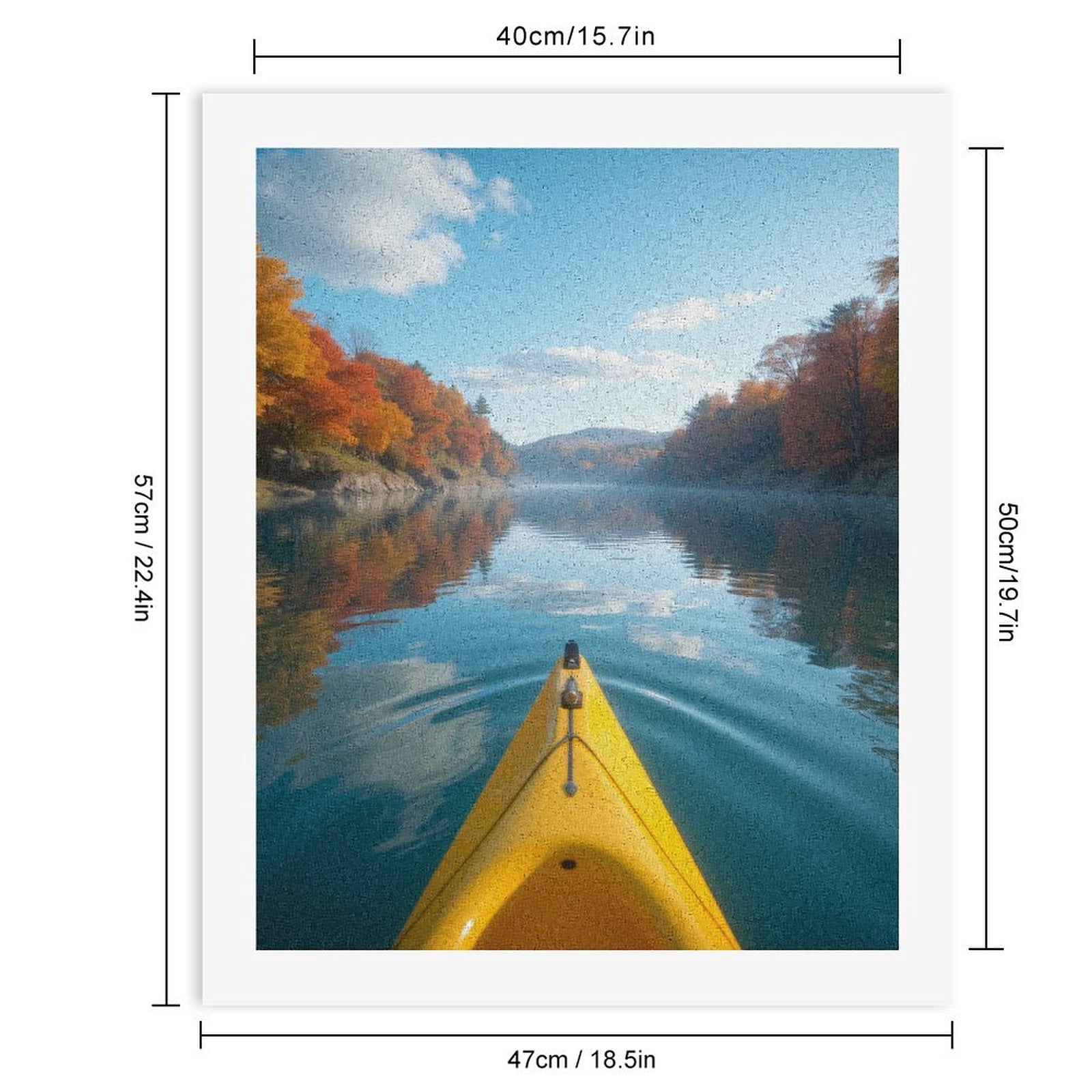 Paint by Numbers Kit for Adults, Autumn Kayak Reflection Scenic Water Paint by Numbers, Easy Paint by Numbers Kit for Adults Beginner, DIY Adult Paint by Number Kits on Canvas, Home Decor