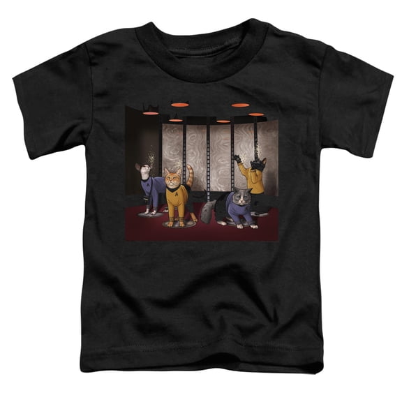 Star Trek Beam Meow Up Toddler T-Shirt Black