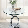 thumbnail image 2 of Pemberly Row Contemporary Metal End Table with Glass Top in Chrome, 2 of 3