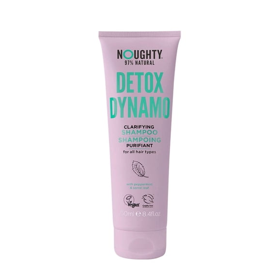 Noughty Detox Dynamo Clarifying Shampoo Anti-Residue To Remove Build-Up, Vegan-Friendly Sulphate Free Detoxifying Shampoo 97% Natural, For All Hair Types, 250 ml / 8.4 fl oz