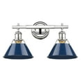 thumbnail image 3 of Yep by Golden Lighting Orwell 2-light Vanity in Chrome and Navy Blue shade, 3 of 3