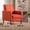 Orange, variant on Euroco Modern Fabric Recliner Chair with Espresso Wood Legs, Adjustable Backrest & Plush Upholstery, Space-Saving Design