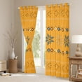 thumbnail image 3 of Manfei Vintage Polka Dots Black Out Curtains,bohemian Rhombus Triangle Curtains Pack of 2 (42x63 Each),Orange Abstract Geometric Bedroom Curtains For Adults,Ultra Soft Home Decor, 3 of 6