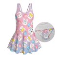 thumbnail image 6 of Uourmeti Cartoon Easter Bunny & Egg Skirted One Piece Swimsuit - Cute Quick Dry Swim Dress for Girls, Perfect for Beach & Pool Vacation, 6 of 8