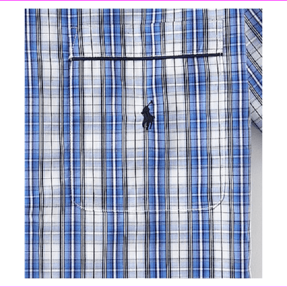Polo Ralph Lauren Culver Plaid Short Sleeve Woven Pajama Top, Size L, MSRP $40