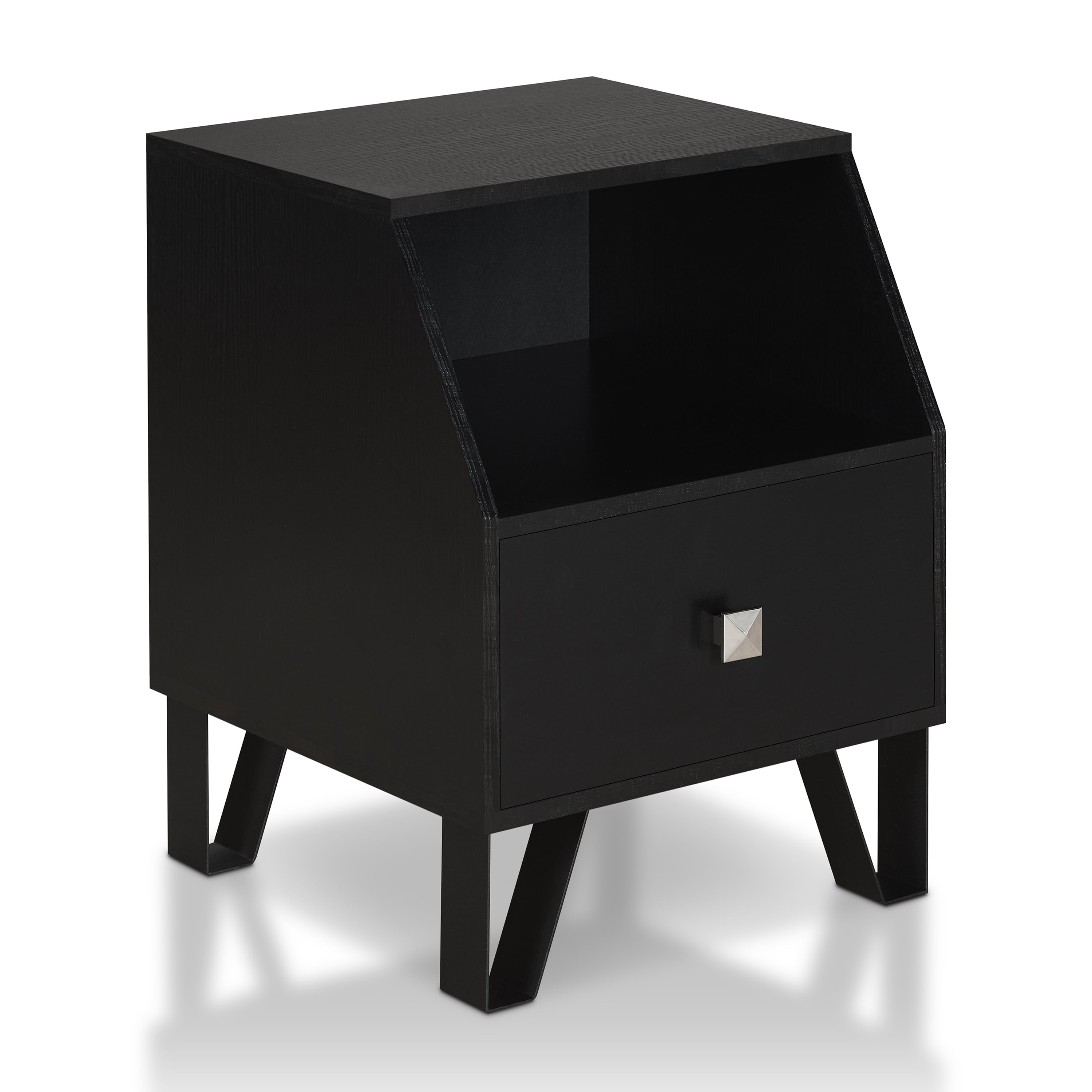 Furniture of America Clement 1-Drawer End Table, Black