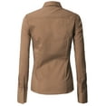 thumbnail image 4 of Doublju Women's Long Sleeve Slim Fit Button Down Dress Shirt (Plus Size Available), 4 of 5