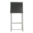 thumbnail image 5 of TOV Furniture Denmark Grey Vegan Leather Counter Stool with Silver Legs - Set of 2, 5 of 10