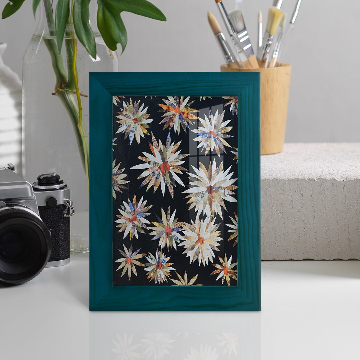 Starburst Too II - Framed Print w/glass - Ocean Blue
