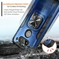 thumbnail image 3 of Nagebee Case for LG Phoenix 5, LG Aristo 5/K31/K31 Rebel L355DL/Tribute Monarch/LG K8X/Fortune 3/Risio 4 with Tempered Glass Screen Protector, Full-Body Magnetic Car Mount Ring Holder Case (Blue), 3 of 7