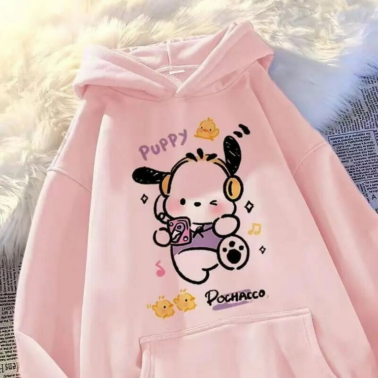 さらに100円引き◆WAI KEI◆snowing santa pochacco sweatshirt Japanese Sanrio Pochacco Printed Hoodie Couple Fashion