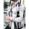 thumbnail image 3 of Camisas de moda con estampado de mariposas y flores para hombre, camisas de manga larga con solapa y estampado 3D, ropa informal vintage de calle genial, blusas ajustadas para hombre, 3 of 5