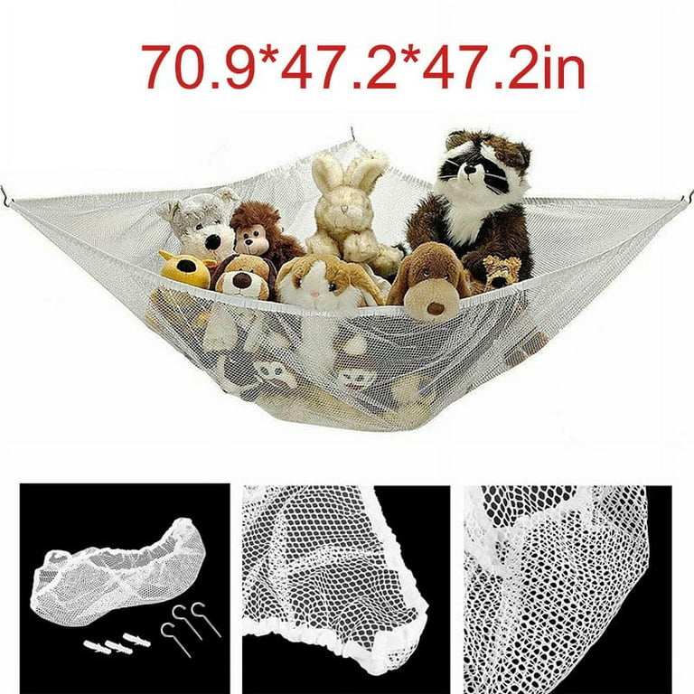 Hammock Toy Net Organizer Corner Stuffed Animals Kids Hanging/Bath Toys Storage, Size: 140*100*100cm, Brown