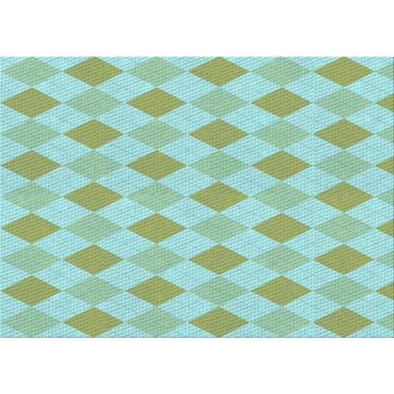 Ahgly Company Machine Washable Indoor Rectangle Transitional Dollar Bill Green Area Rugs, 7' x 9'