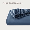 thumbnail image 4 of Bare Home 100% Organic Cotton Fitted Sheet - Sateen Weave - 400 Thread Count - Twin, Bering Sea, 4 of 9