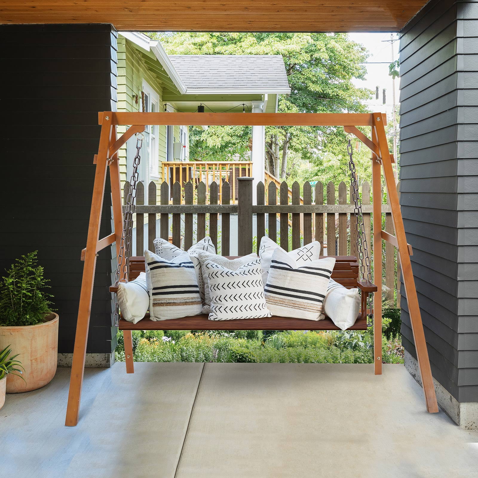 UBesGoo Wooden Swing Frame with Extra Bottom Connection UBesGoo Wooden Swing Frame with Extra Bottom Connection