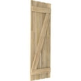 thumbnail image 3 of Ekena Millwork 15 1/2"W x 69"H Americraft Four Board (2 Batten) Exterior Real Wood Spaced Board-n-Batten Shutters w/ Z-Bar (Per Pair), Unfinished, 3 of 10