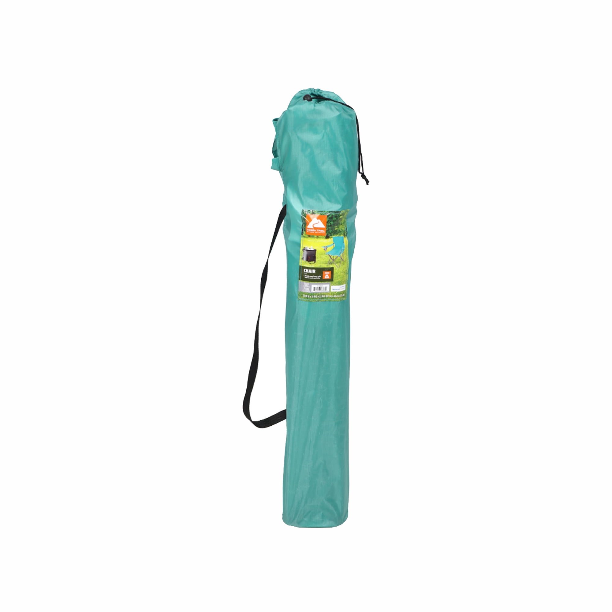 Ozark Trail Quad Folding Camp Chair with Cup Holder, Green Sea