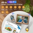 thumbnail image 3 of TEMASH Smart Digital Picture Frame WiFi, 10.1 inch Wood Grain Plastic Electronic Photo Frame 32GB Storage Support TF Card IPS Touchscreen, Auto-Rotate Share Photos Wishes, Best Gift, 3 of 12