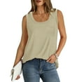 thumbnail image 4 of BLVB Womens Tank Tops Loose Crew Neck Summer Top Dressy Casual Sleeveless Basic Tunic Shirts with Pocket, 4 of 6