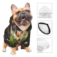 thumbnail image 3 of Goofa Charming Garden Patio Pattern Small Dog Sweater Hoodies Pet Grey Hooded Soft Fleece Sweatshirts with Pocket Fall Winter Puppy Cat Sweaters Warm Clothes-Large, 3 of 8