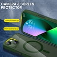 thumbnail image 5 of for iPhone 13 / iPhone 14 Magnetic Case, iPhone 13 Case with Built in Magnets, Clear Hard PC Back Cover + Soft TPU Frame Slim Protective Bumper Case for iPhone 13 & iPhone 14 6.1" - Alpine Green, 5 of 18