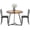 Brown, variant on Bingirl Round Dining Table Set for 2: Kitchen Table with 2 Upholstered Chairs, 3-Piece Circle Dining Table Set for Kitchen, Apartment Small Spaces - Marble White